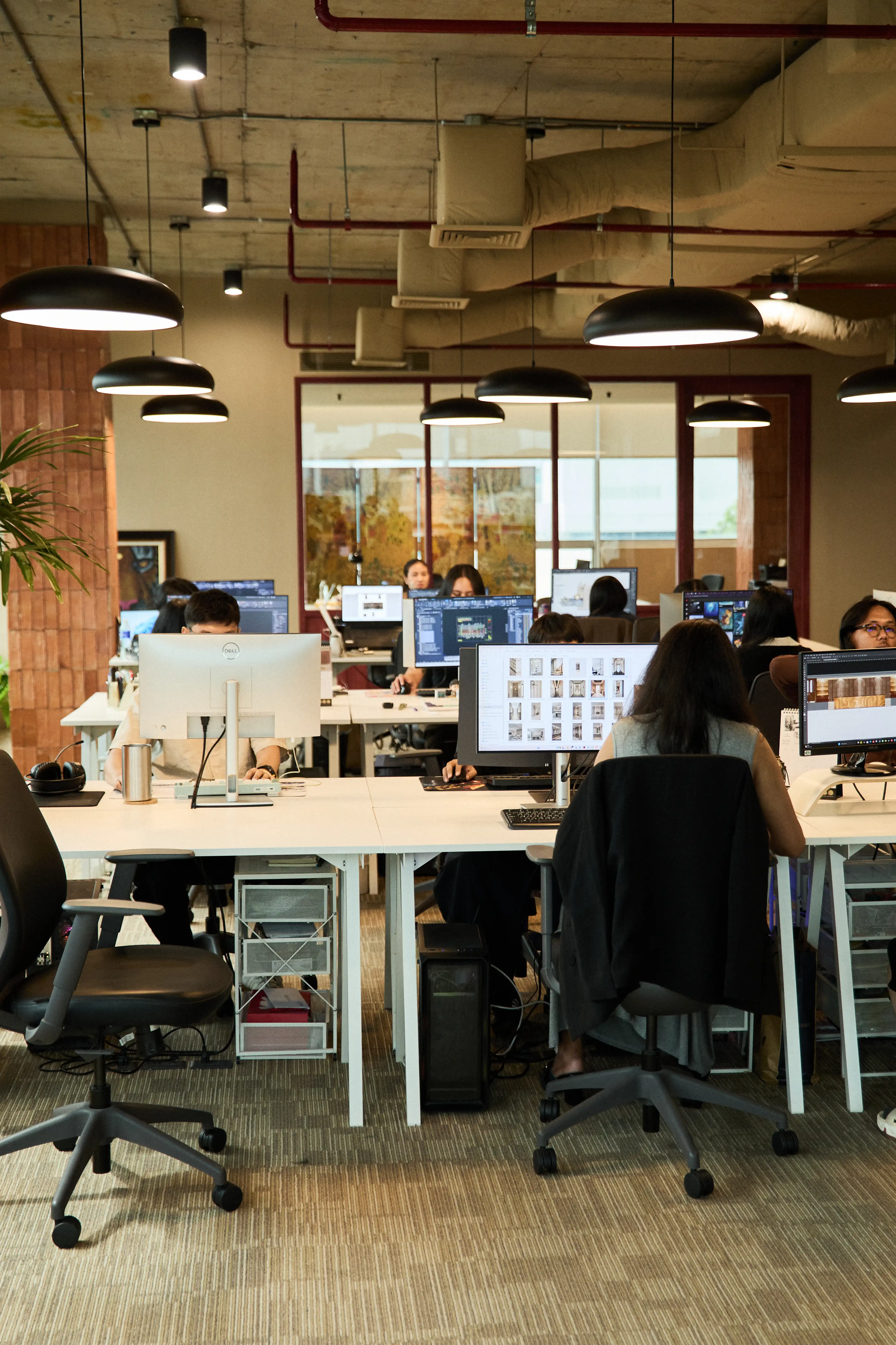 Open plan studio workstation desks